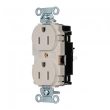Hubbell Wiring Device-Kellems BR15STLA - DPLX RCPT, COM, SPRG TRM, 15A 125V, LA
