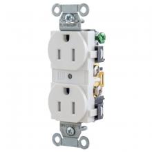Hubbell Wiring Device-Kellems BR15WHITR - T-RES, COM GRD, 15A 125V, 5-15R,WH, B+S