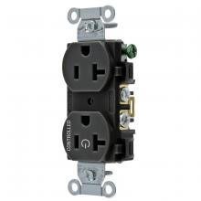 Hubbell Wiring Device-Kellems BR20C1BLK - 1/2 CONTROLLED 20A 125V, B/S, DUP, BK
