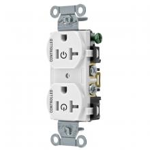 Hubbell Wiring Device-Kellems BR20C2WHI - 2/2 CONTROLLED 20A 125V, B/S, DUP, WH