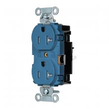 Hubbell Wiring Device-Kellems BR20STBLTR - DPLX RCPT COM, TR, SPRG TRM 20A 125V, BL