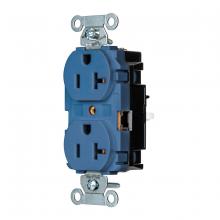 Hubbell Wiring Device-Kellems BR20STBL - DPLX RCPT, COM, SPRG TRM, 20A 125V, BL