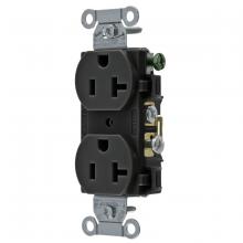 Hubbell Wiring Device-Kellems CR20BLK - DUP RCPT, COMM GRD, 20A 125V, 5-20R, BK