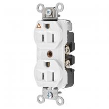 Hubbell Wiring Device-Kellems CR5252IGW - DUP IG, RCPT, CONST GRD, 15A 125V, WH
