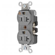 Hubbell Wiring Device-Kellems CR5352IGGY - DUP RCPT, IG, CONST GRD, 20A 125V, GY