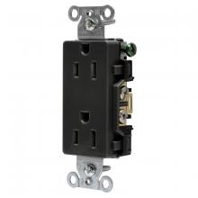 Hubbell Wiring Device-Kellems DR15BLK - DECO RCPT, COMM GRD, 15A 125V, 5-15R, BK