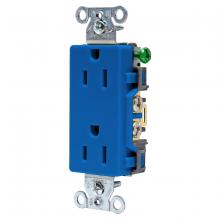 Hubbell Wiring Device-Kellems DR15BL - DECO RCPT, COMM GRD, 15A 125V, 5-15R, BL