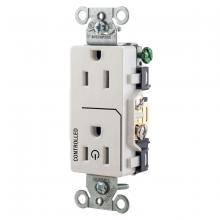 Hubbell Wiring Device-Kellems DR15C1WHI - 1/2 CONTROLLED 15A 125V, B/S, DECO, WH