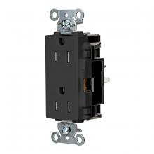 Hubbell Wiring Device-Kellems DR15STBKTR - DECO RCPT COM, TR, SPRG TRM 15A 125V, BK