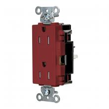 Hubbell Wiring Device-Kellems DR15STRTR - DECO RCPT COM, TR, SPRG TRM 15A 125V, RD