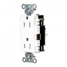 Hubbell Wiring Device-Kellems DR15STW - DECO RCPT, COM, SPRG TRM, 15A 125V, WH