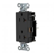 Hubbell Wiring Device-Kellems DR20STBK - DECO RCPT, COM, SPRG TRM, 20A 125V, BK