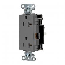 Hubbell Wiring Device-Kellems DR20STGY - DECO RCPT, COM, SPRG TRM, 20A 125V, GY
