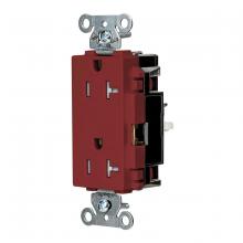 Hubbell Wiring Device-Kellems DR20STRTR - DECO RCPT COM, TR, SPRG TRM 20A 125V, RD