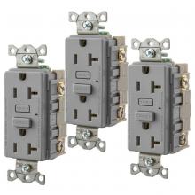 Hubbell Wiring Device-Kellems GF20GY3 - 20A HUBBELL PRO GFR GRAY, 3PK