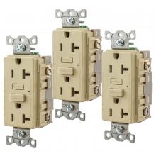 Hubbell Wiring Device-Kellems GF20I3 - 20A HUBBELL PRO GFR IVORY, 3PK