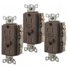 Hubbell Wiring Device-Kellems GFTW153 - 15A HUBBELL PRO GFR TRWR BROWN, 3PK