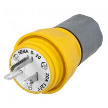 Hubbell Wiring Device-Kellems HBL14W33A - PLUG, W/TIGHT, 5-20P, 20A 125V, YL
