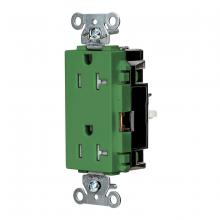 Hubbell Wiring Device-Kellems HBL2162STGNTR - DECO RCPT IND, TR, SPRG TRM 20A 125V, GN