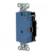Hubbell Wiring Device-Kellems HBL2172STBLTR - DECO RCPT HG, TR, SPRG TRM, 15A 125V, BL
