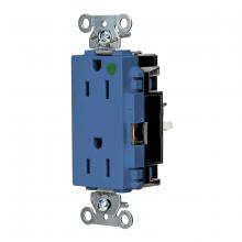Hubbell Wiring Device-Kellems HBL2172STBL - DECO RCPT, HG, SPRG TRM, 15A 125V, BL