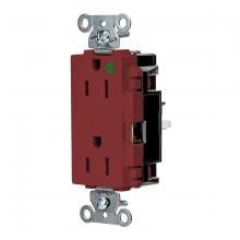 Hubbell Wiring Device-Kellems HBL2172STR - DECO RCPT, HG, SPRG TRM, 15A 125V, RD