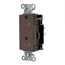 Hubbell Wiring Device-Kellems HBL2172STTR - DECO RCPT HG, TR, SPRG TRM, 15A 125V, BR