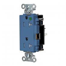 Hubbell Wiring Device-Kellems HBL2182STBLTR - DECO RCPT HG, TR, SPRG TRM, 20A 125V, BL