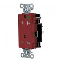 Hubbell Wiring Device-Kellems HBL2182STRTR - DECO RCPT HG, TR, SPRG TRM, 20A 125V, RD