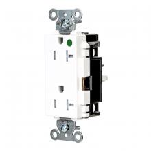 Hubbell Wiring Device-Kellems HBL2182STWTR - DECO RCPT HG, TR, SPRG TRM, 20A 125V, WH