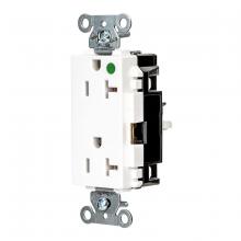 Hubbell Wiring Device-Kellems HBL2182STW - DECO RCPT, HG, SPRG TRM, 20A 125V, WH