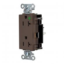 Hubbell Wiring Device-Kellems HBL2182ST - DECO RCPT, HG, SPRG TRM, 20A 125V, BR