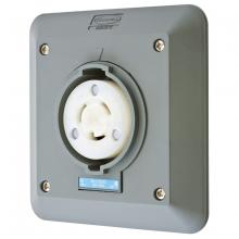 Hubbell Wiring Device-Kellems HBL2320SR2 - LKG S/SHRD RCPT, L6-20R, 2G SURF MT, GY