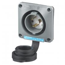 Hubbell Wiring Device-Kellems HBL2325SW - LKG WT S/SHRD FLG-INLT, 20A 250V, L6-20P