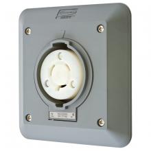 Hubbell Wiring Device-Kellems HBL2330SR2 - LKG S/SHRD RCPT, L7-20R, 2G SURF MT, GY