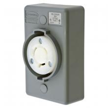 Hubbell Wiring Device-Kellems HBL2330SR - LKG S/SHRD RCPT, L7-20R, SURF MT, GY