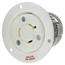 Hubbell Wiring Device-Kellems HBL2346 - LKG FLG-RCPT, 20A 480V, L8-20R, WH