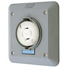 Hubbell Wiring Device-Kellems HBL2420SR2 - LKG S/SHRD RCPT, L15-20R, 2G SURF MT,GY