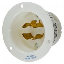 Hubbell Wiring Device-Kellems HBL2425 - LKG FLG-INLT, 20A 3P 250V, L15-20P, WH