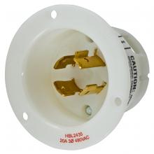 Hubbell Wiring Device-Kellems HBL2435 - LKG FLG-INLT, 20A 3P 480V, L16-20P, WH