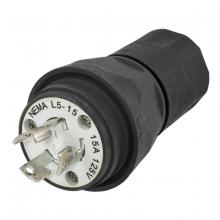 Hubbell Wiring Device-Kellems HBL24W47BK - WATERTIGHT PLUG, NEMA L5-15P,15A/125V BK