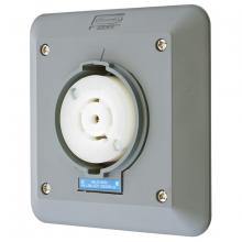 Hubbell Wiring Device-Kellems HBL2510SR2 - LKG S/SHRD RCPT, L21-20R, 2G SURF MT,GY