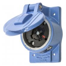 Hubbell Wiring Device-Kellems HBL25250 - H/LOCK RCPT, 4P5W, 30A 600V, FS/FD COVER
