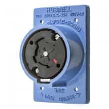 Hubbell Wiring Device-Kellems HBL25403 - H/LOCK RCPT, 4P5W, 30A 600V