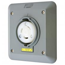 Hubbell Wiring Device-Kellems HBL2610SR2 - LKG S/SHRD RCPT, L5-30R, 2G SURF MT,GY