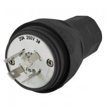 Hubbell Wiring Device-Kellems HBL26W75BK - WATERTIGHT PLG, L15-20P,20A/250V,3PH, BK