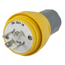 Hubbell Wiring Device-Kellems HBL26W75 - PLUG, W/TIGHT, 3P 20A 250V, L15-20P, YL