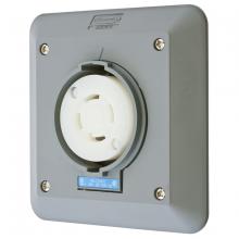 Hubbell Wiring Device-Kellems HBL2720SR2 - LKG S/SHRD RCPT, L15-30R, 2G SURF MT,GY