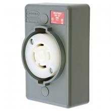 Hubbell Wiring Device-Kellems HBL2730SR - LKG S/SHRD RCPT, L16-30R, SURF MT, GY