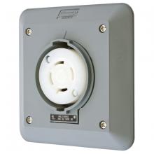Hubbell Wiring Device-Kellems HBL2740SR2 - LKG S/SHRD RCPT, L17-30R,2G SURF MT,GY